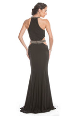 Aspeed Design -L1685 Embellished  Halter Sheath Dress