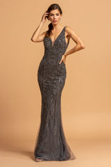 Aspeed Design -L2158 V Neck Sheath Dress