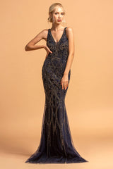 Aspeed Design -L2158 V Neck Sheath Dress