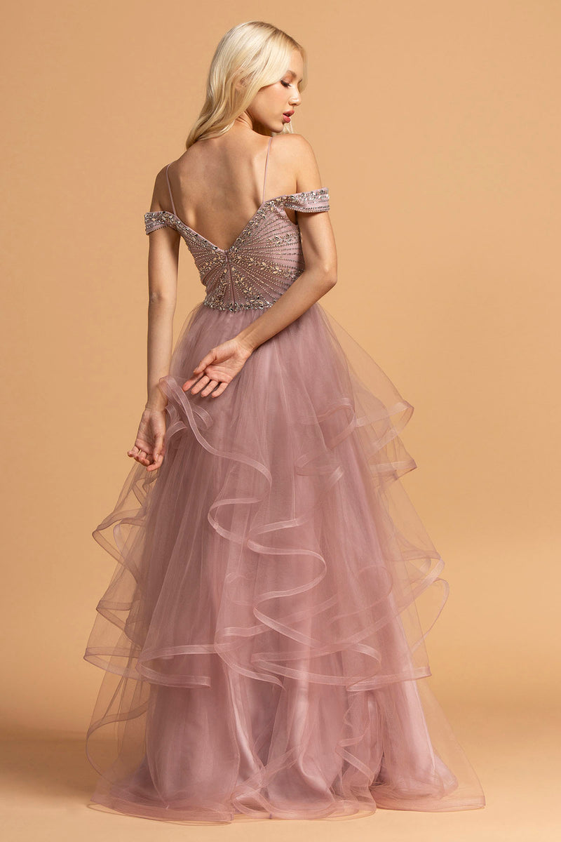 Aspeed Design -L2161 Off Shoulder Tulle A Line Dress