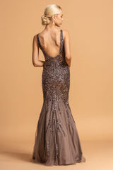 Aspeed Design -L2173 Sequin V Neck Mermaid Dress