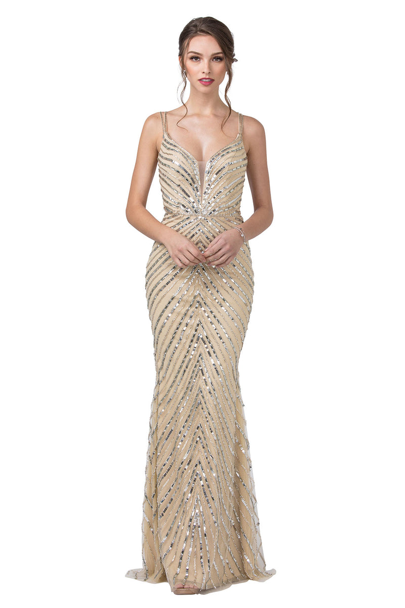 Aspeed Design -L2209 Sequin Sheath Dress
