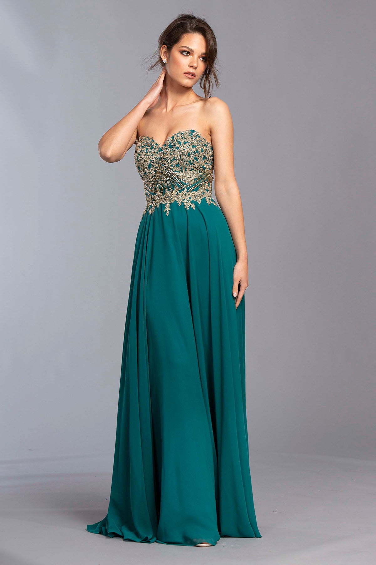 Aspeed Design -L2214 Strapless A Line Dress