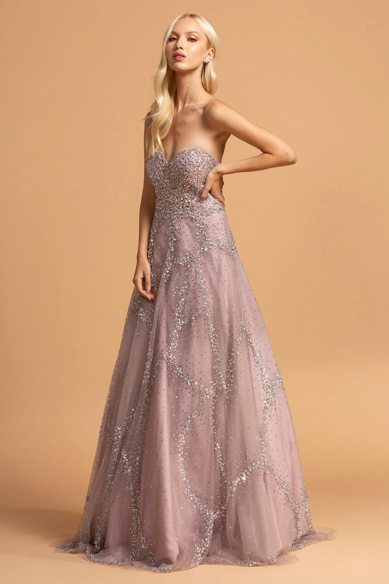 Aspeed Design -L2260 Strapless A Line Dress