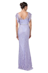 Aspeed Design -L2347 V Neck Sheath Dress