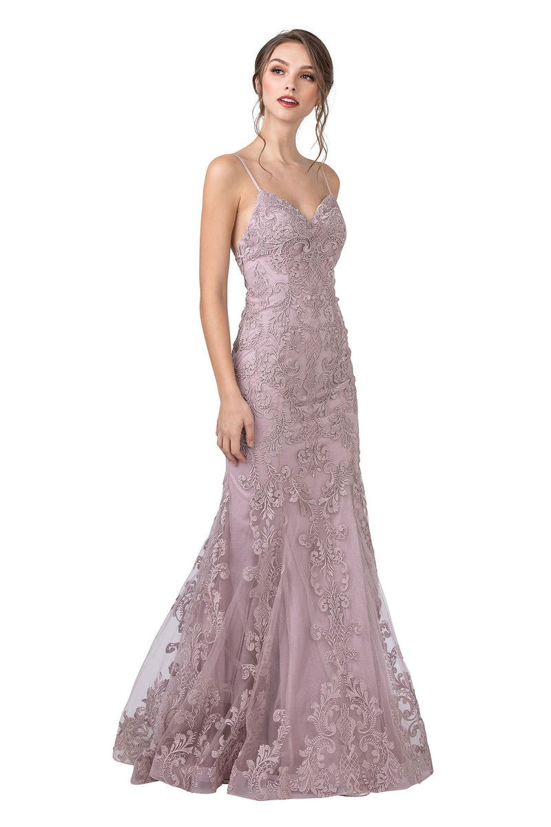 Aspeed Design -L2349 Embroidered Trumpet Dress