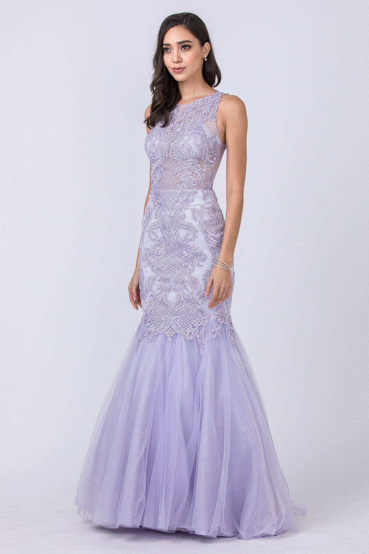 Aspeed Design -L2368 Embroidered Trumpet Dress