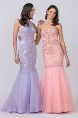 Aspeed Design -L2368 Embroidered Trumpet Dress