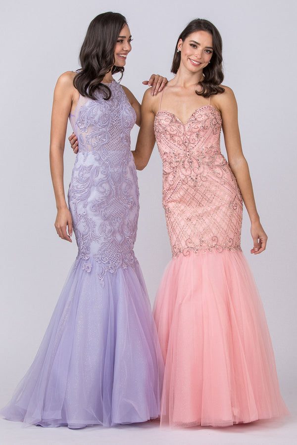 Aspeed Design -L2368 Embroidered Trumpet Dress