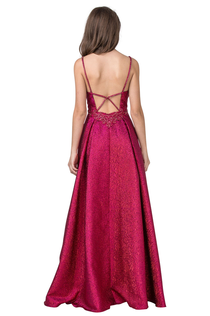 Aspeed Design -L2370 V Neck A-Line Dress