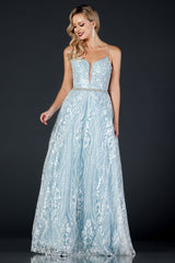 Aspeed Design -L2373 Lace Applique A-Line Dress