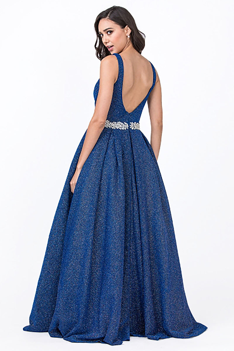 Aspeed Design -L2395 Glitter A-Line Dress