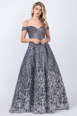 Aspeed Design -L2414 Sequin Embellished A Line Dress