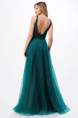 Aspeed Design -L2684 Sequin Bodice A Line Dress