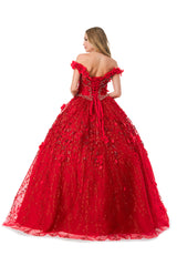 Aspeed Design -L2728 Off Shoulder Floral Ball Gown