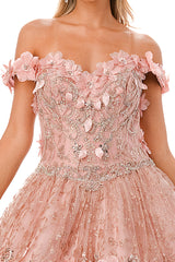 Aspeed Design -L2728 Off Shoulder Floral Ball Gown