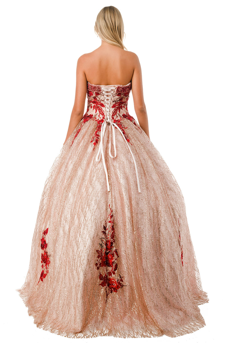 Aspeed Design -L2730 Floral Applique Quinceanera Ball Gown