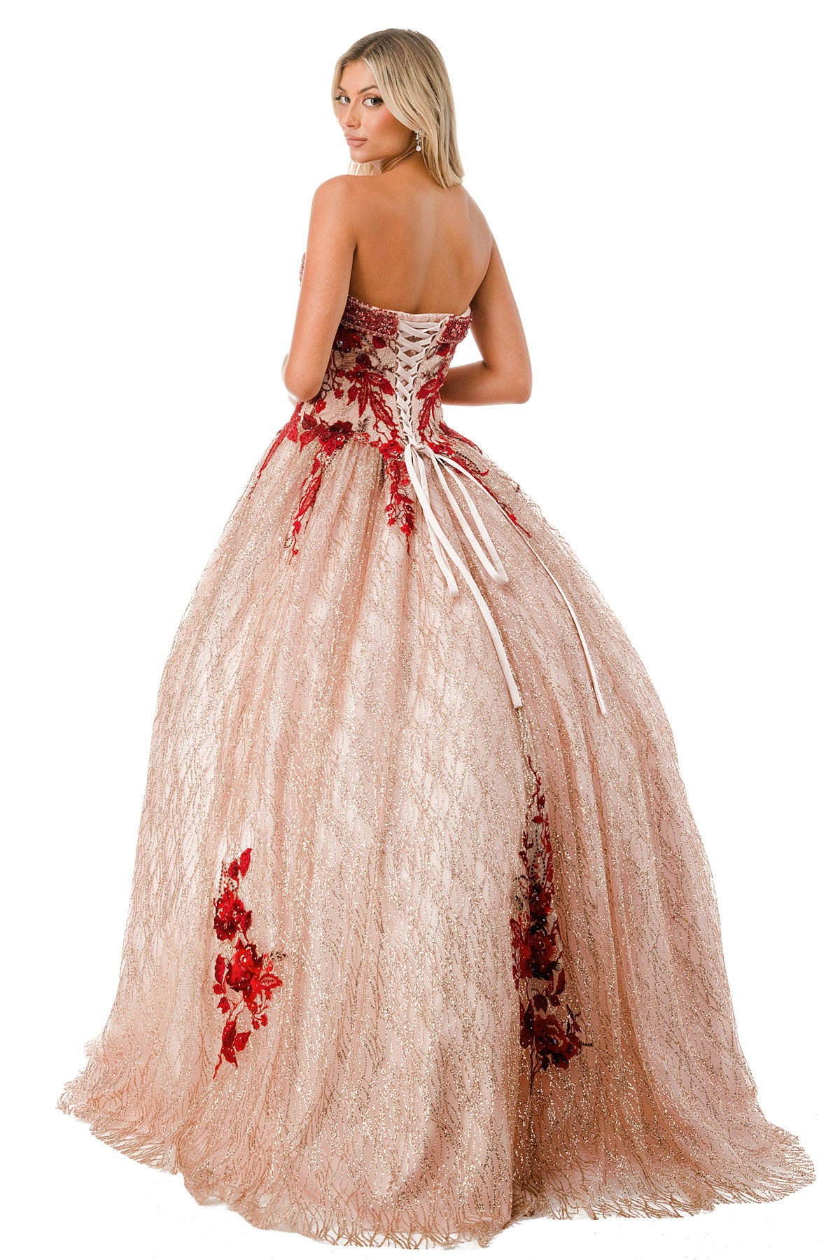 Aspeed Design -L2730 Floral Applique Quinceanera Ball Gown