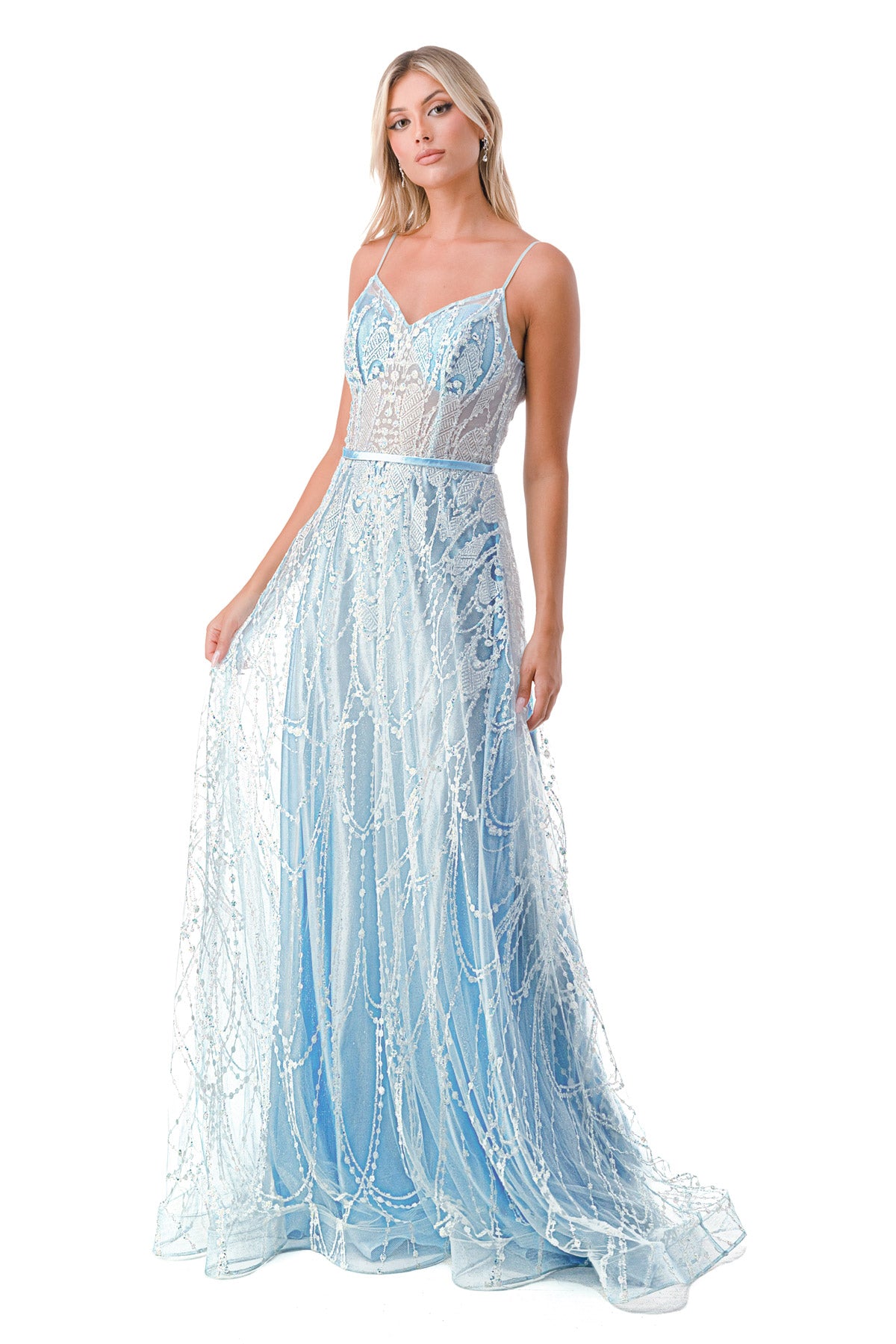 Aspeed Design -L2775B Sweetheart Embellished A Line Dress
