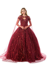 Aspeed Design -L2804C Sweetheart Cape Ball Gown