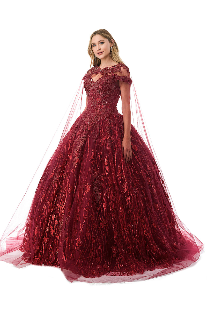 Aspeed Design -L2804C Sweetheart Cape Ball Gown