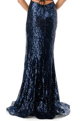 Aspeed Design -L2819Y Sequin Fitted High Slit Dress