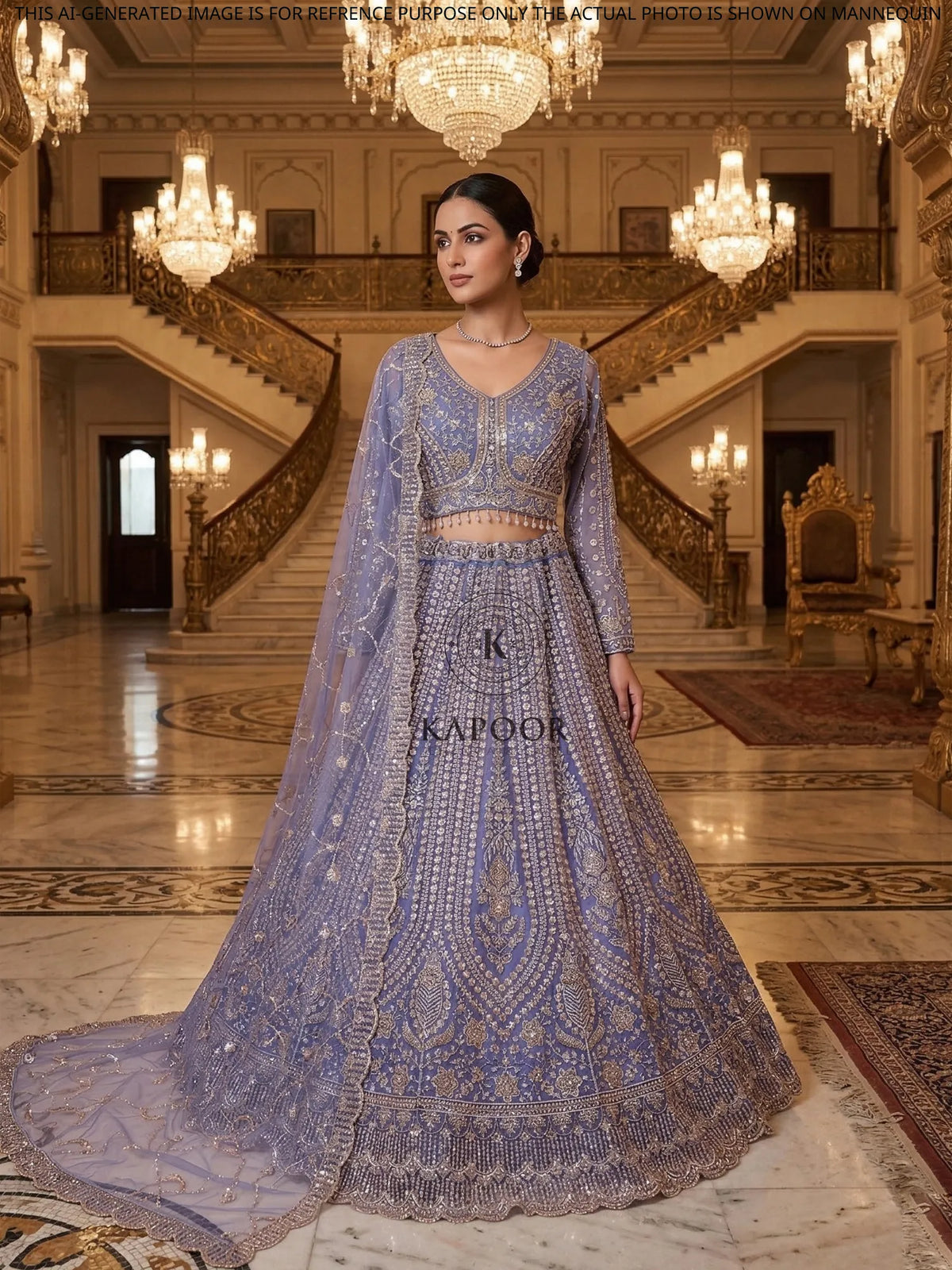 MyFashion KLS-2487 Royal Orchid Glow Net Lehenga with Beads