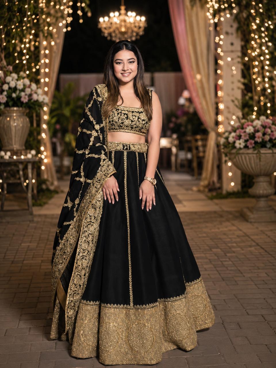 MyFashion -LEH26014 Uppada Silk Lehenga Set with Zari Work & Pure Georgette Handwork Dupatta
