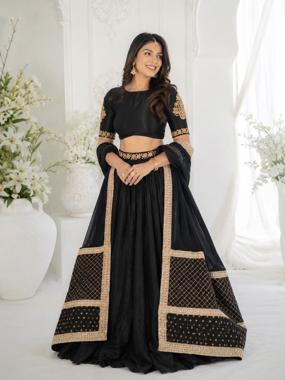 MyFashion -LEH26016 Pure Uppada Silk Lehenga Set with Chinon Dupatta & Zari Work Collection