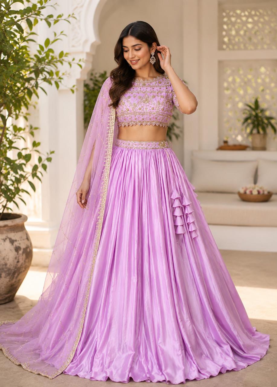 MyFashion -LEH26020 Pure Silk Handwork Lehenga Set Collection