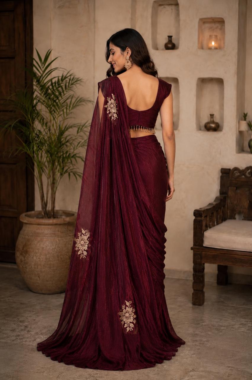 MyFashion -LEH26021 Pure Jimmy Choo Saree with Handwork Detailing