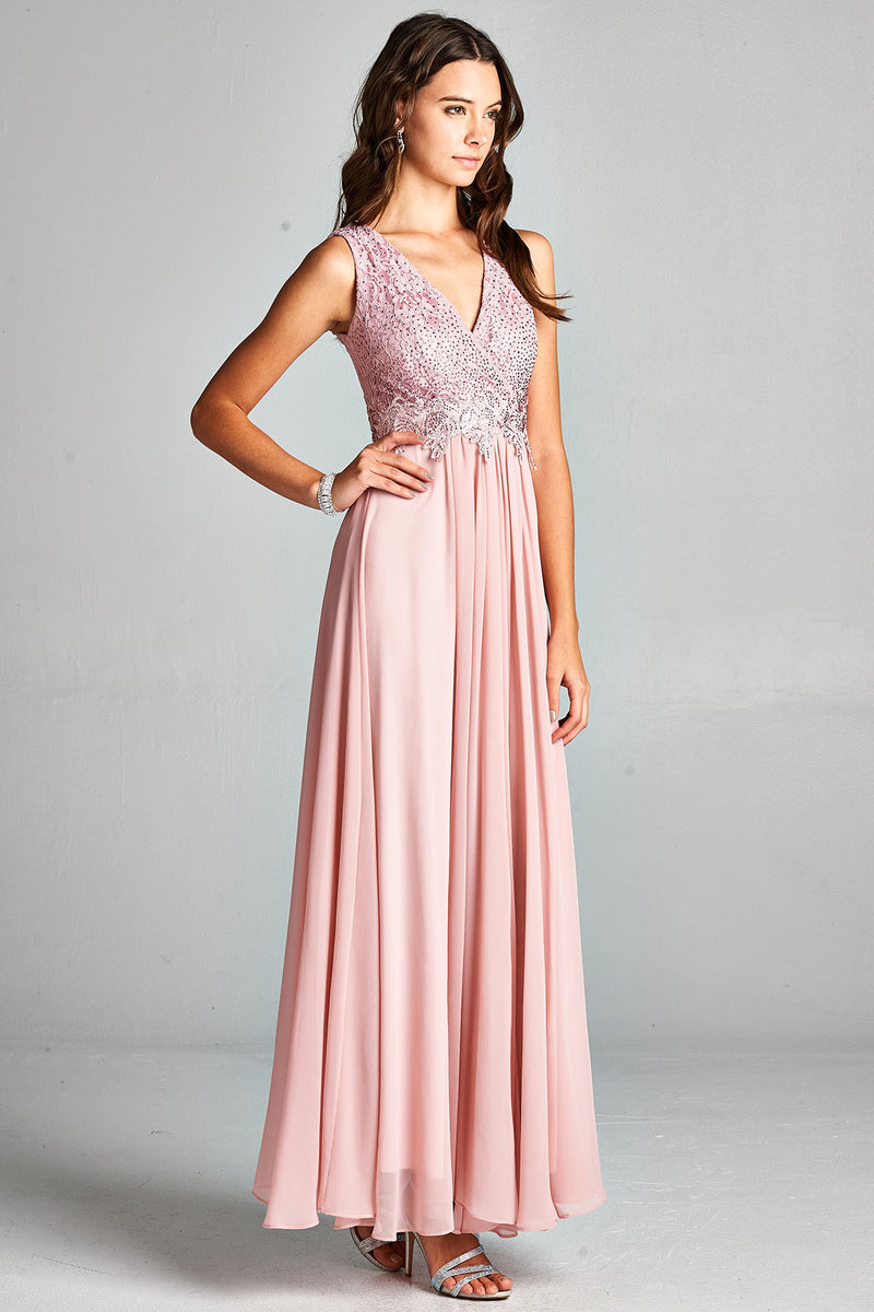 Aspeed Design -LH065 V Neck A Line Dress