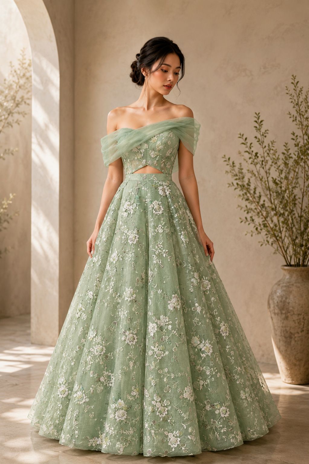 MyFashion -LIB26032 Kota Doria Jari Thread Work Gown Set – Elegant Designer Ensemble