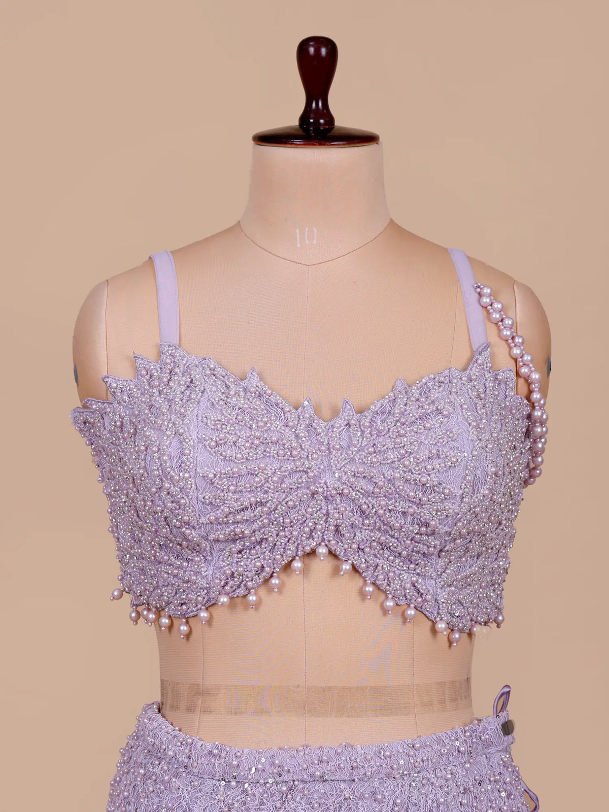 MyFashion KLS-2760 Designer Lilac Imported Net Lehenga With Feather Pearl Work