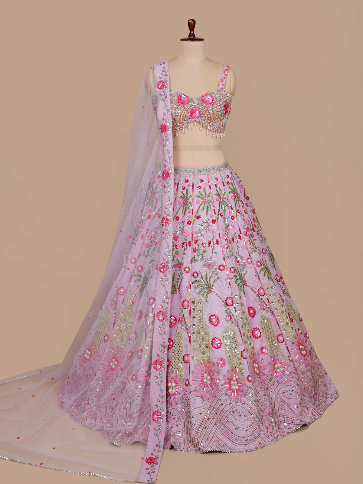 MyFashion KLS-2708 Lavender Raw Silk Sequins Work Designer Lehenga Choli