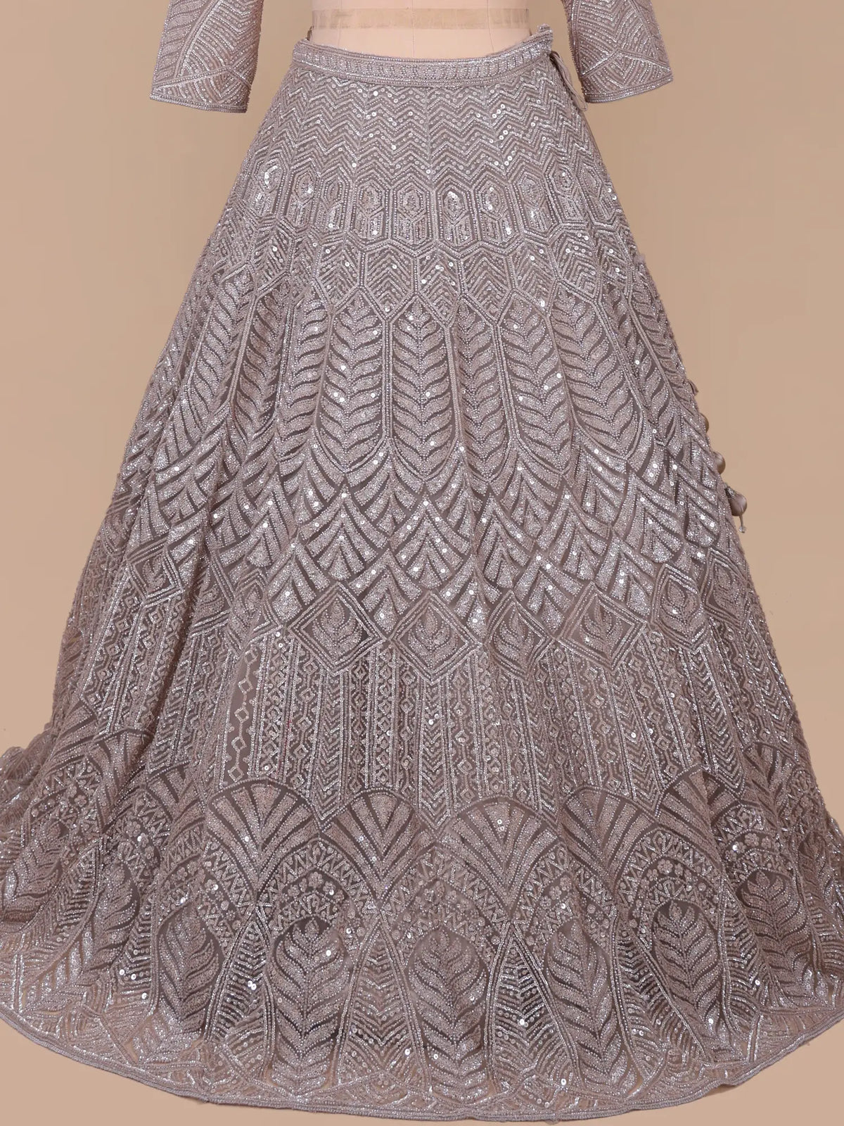 MyFashion KLS-2748 Get Premium Choco Brown Net Lehenga Sequins Work Design