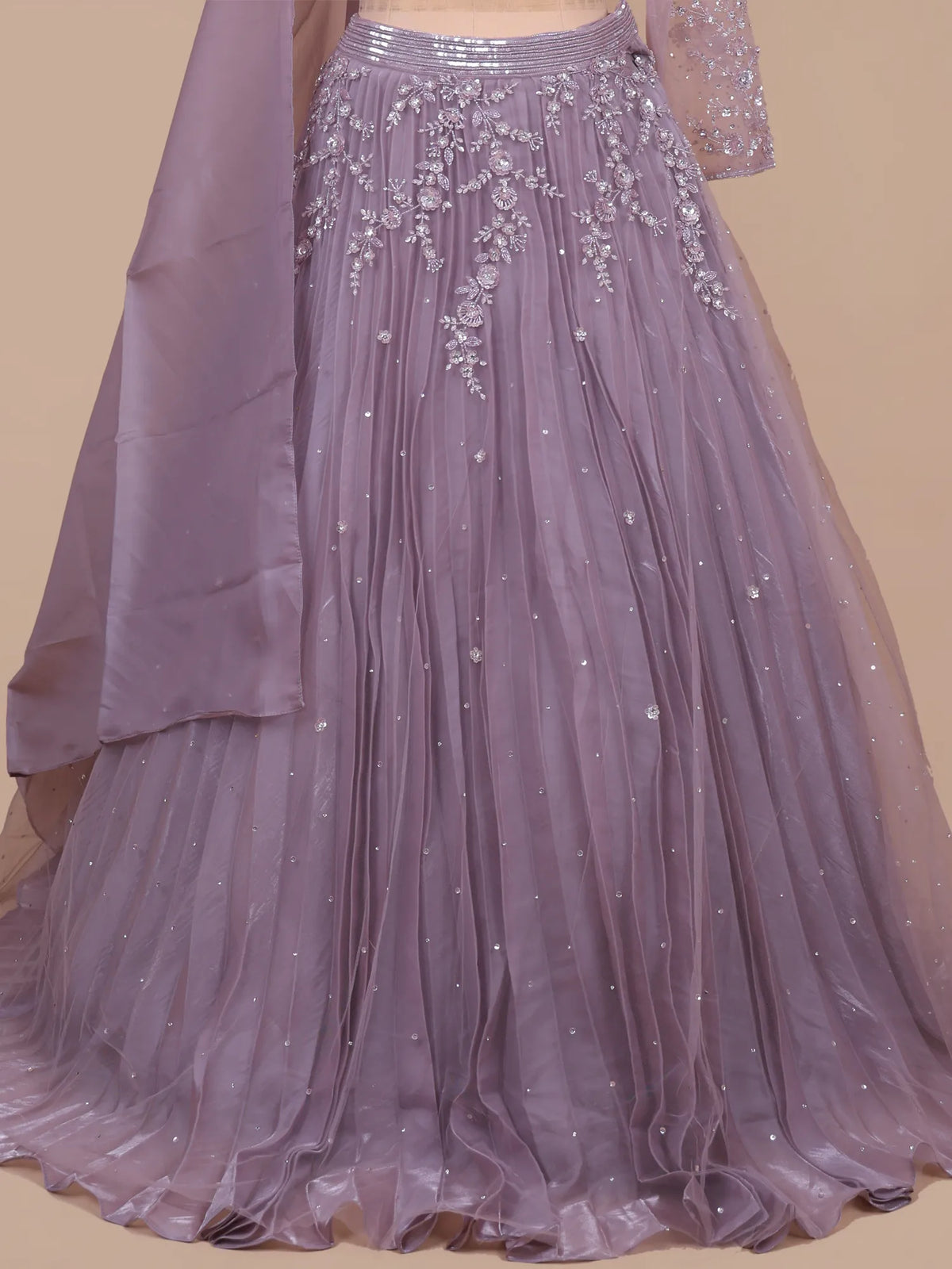 MyFashion KLS-2755 Lavender Net Special Event Lehenga With Diamond Work