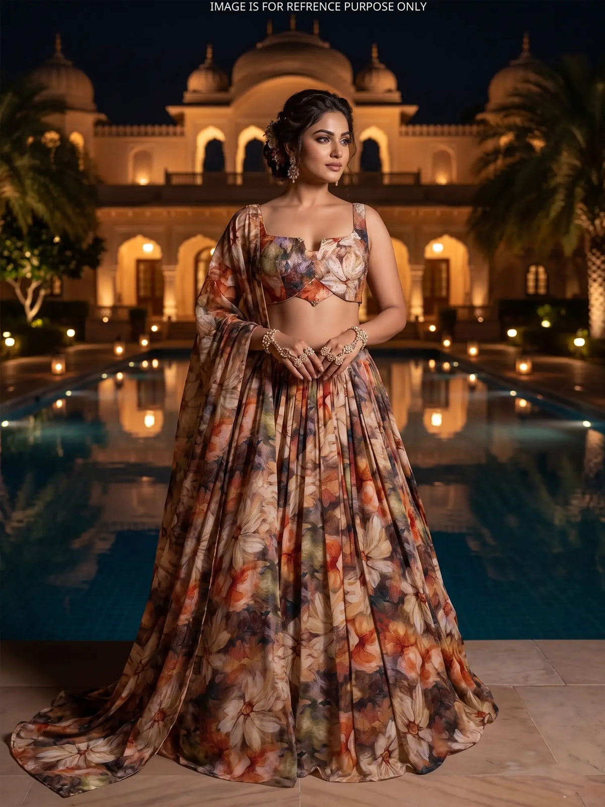 MyFashion KLS-2784 Luxury Party Wear Multi Color Crepe Silk Lehenga