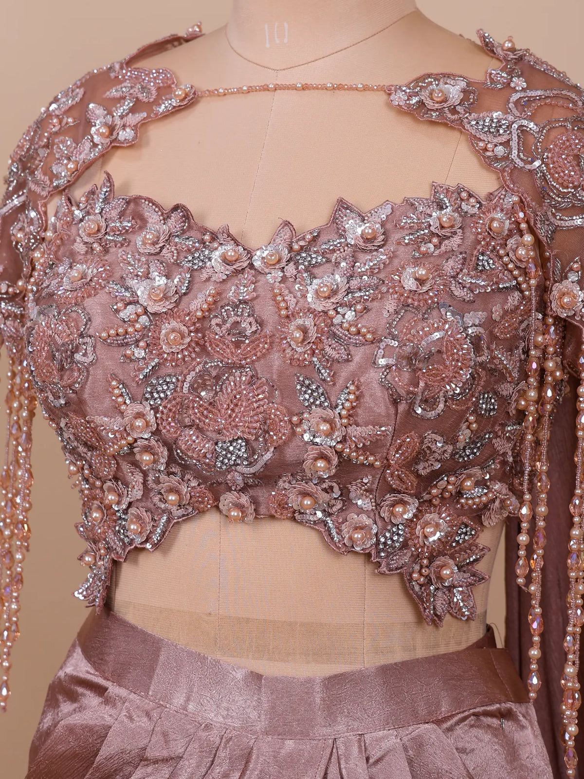MyFashion KLS-2736 Rose Gold Silk Diamond Work Designer Lehenga Choli