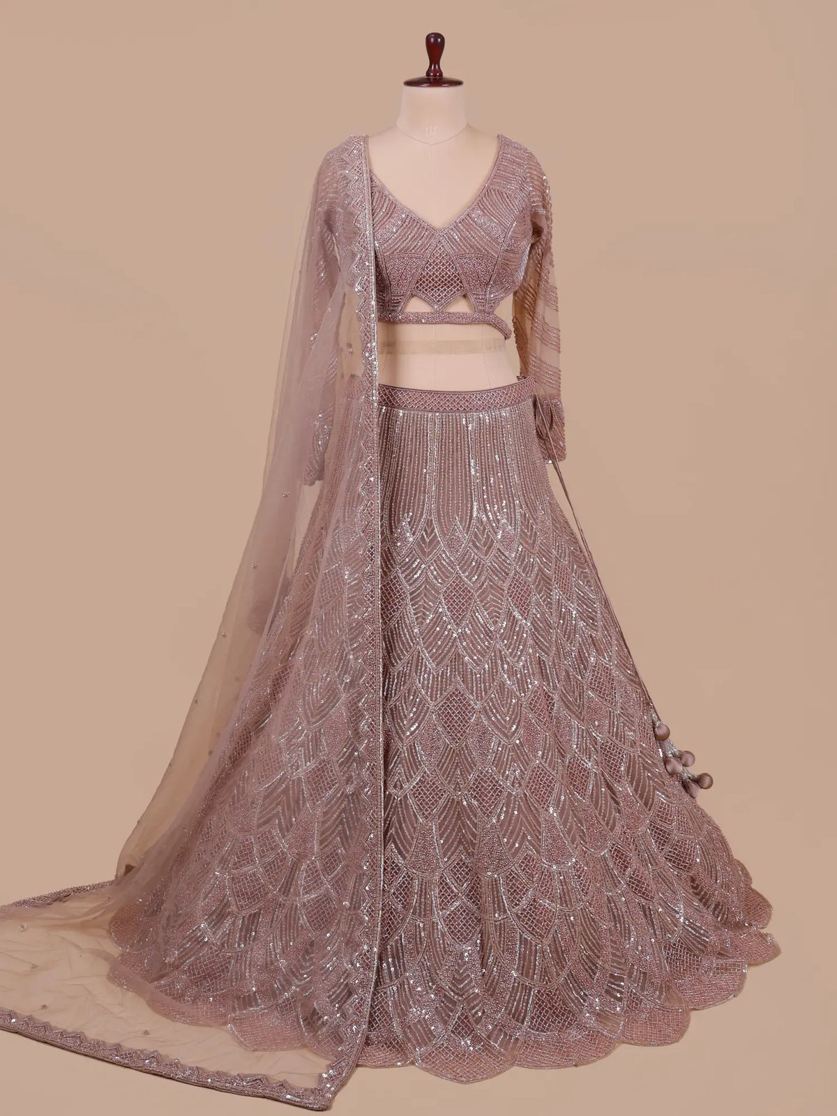 MyFashion KLS-2808 Stylish Rose Pink Designer Net Lehenga Choli With Beads Work