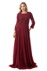 Aspeed Design -M2387 Embroidered Long Sleeve A Line Dress