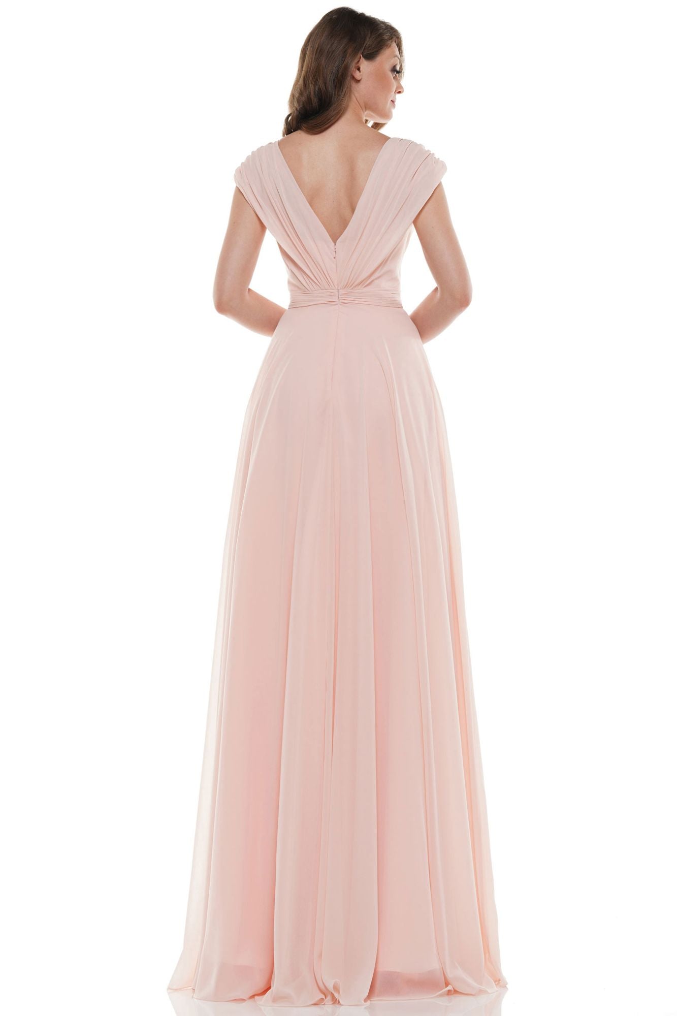 Marsoni by Colors -M251 -1 Chiffon Gathered V-Neck Gown