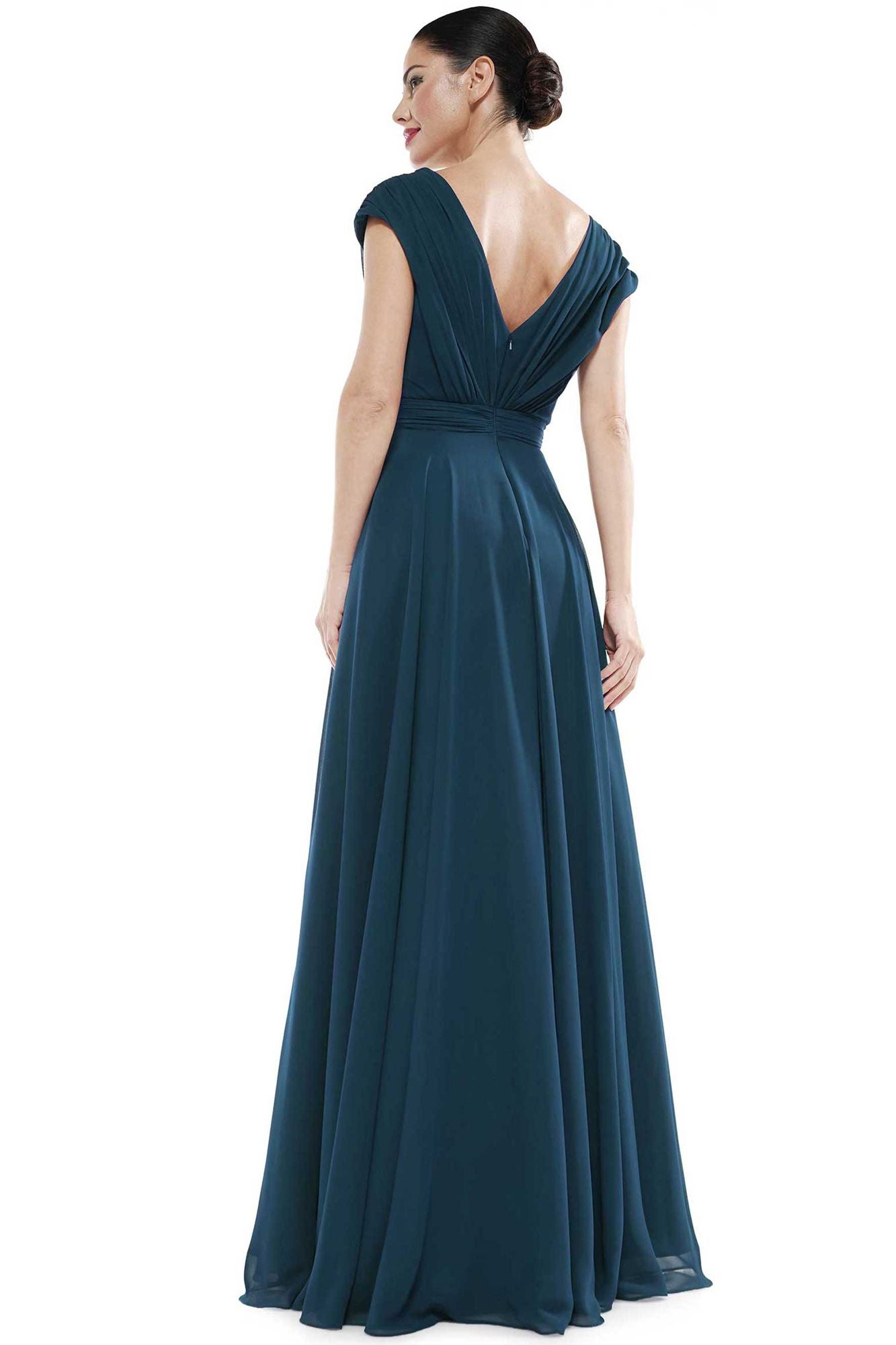 Marsoni by Colors -M251 -1 Chiffon Gathered V-Neck Gown