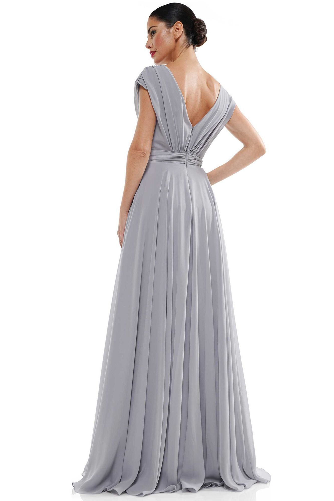 Marsoni by Colors -M251 -1 Chiffon Gathered V-Neck Gown