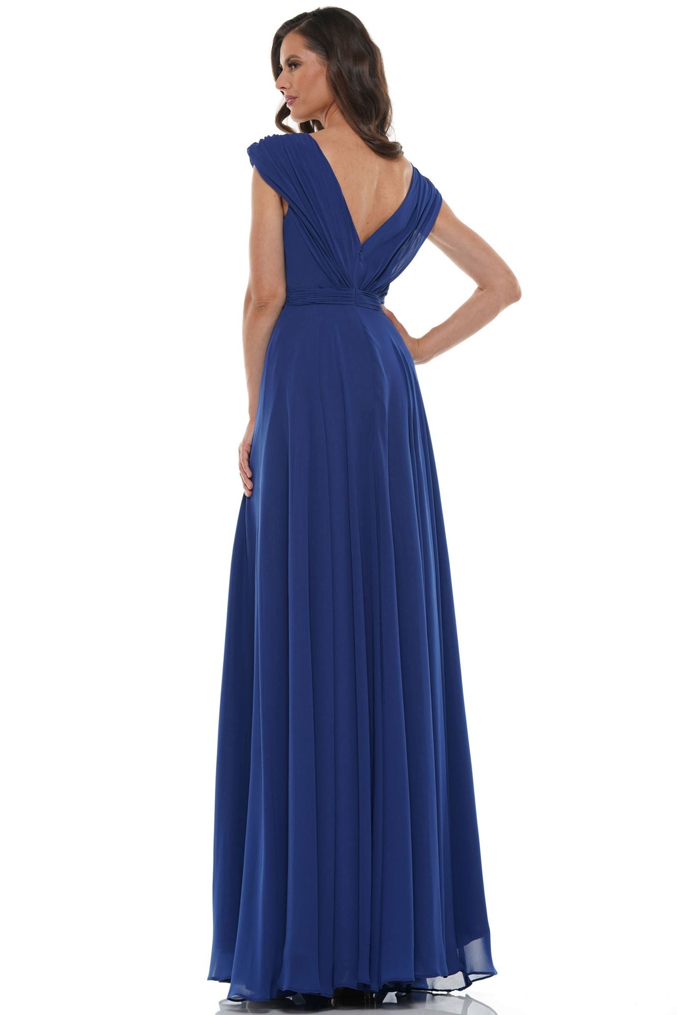 Marsoni by Colors -M251 -1 Chiffon Gathered V-Neck Gown