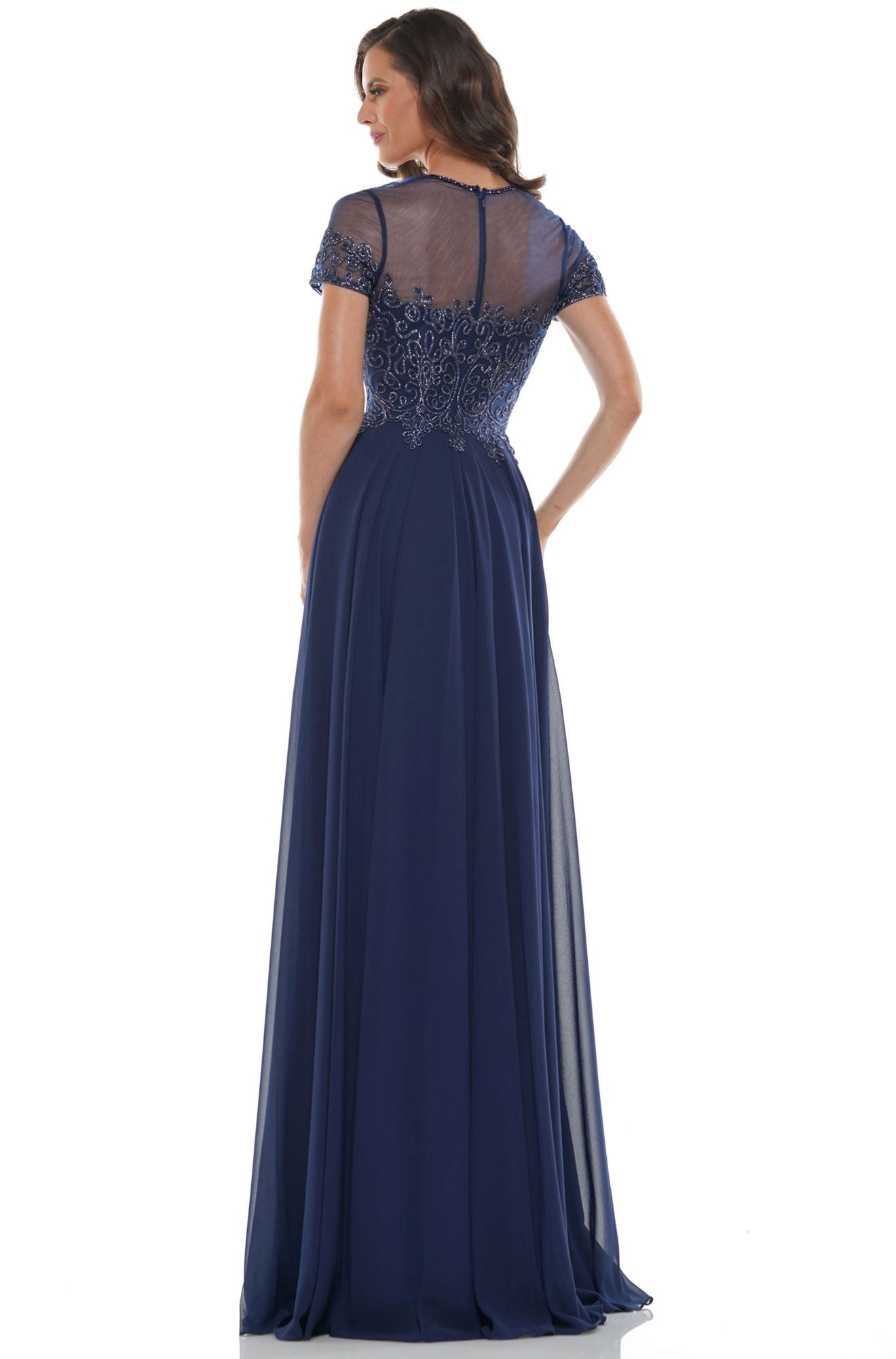 Marsoni by Colors -M271 A Line Dress With Soutache Embroidered