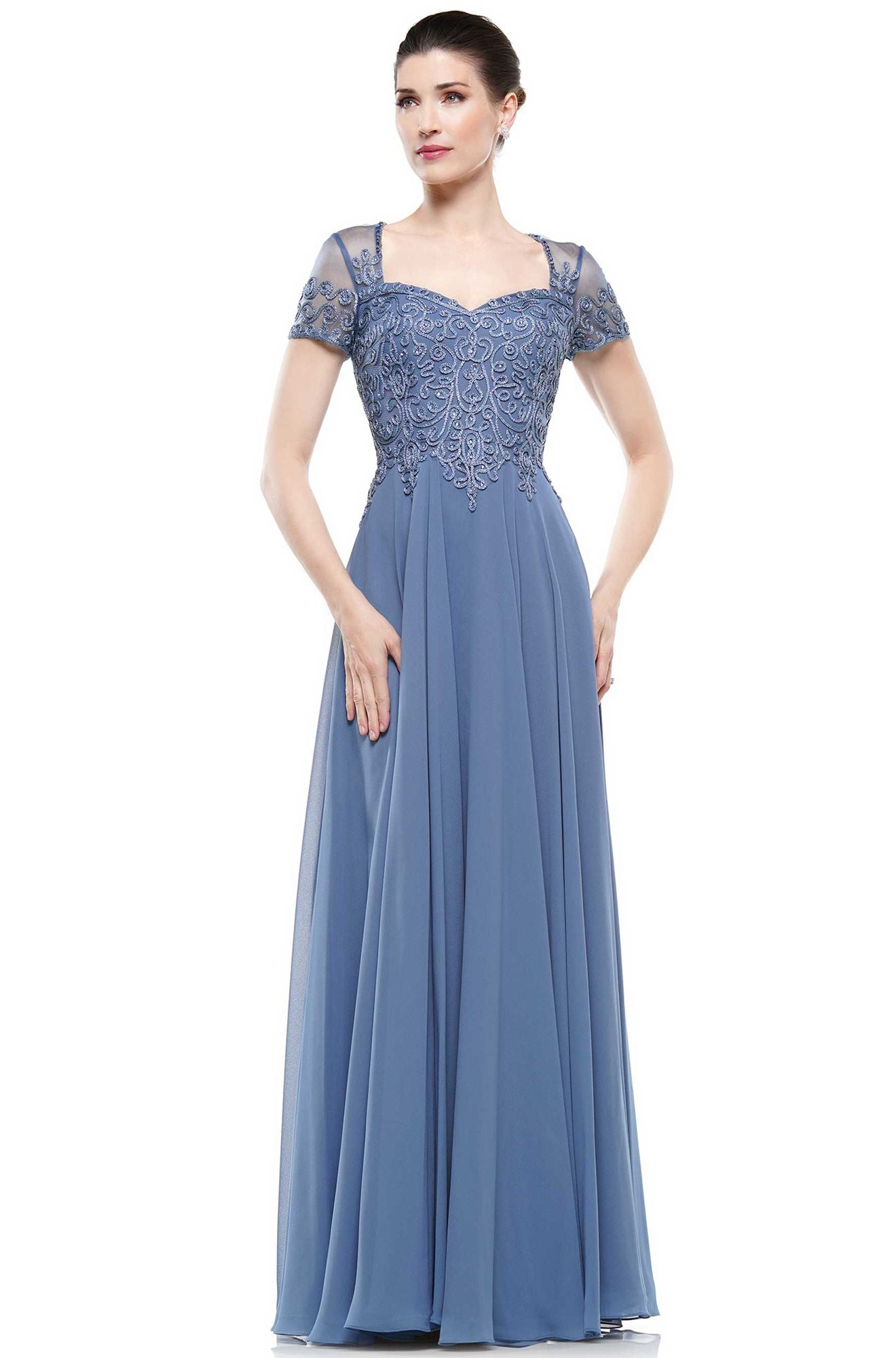 Marsoni by Colors -M271 A Line Dress With Soutache Embroidered