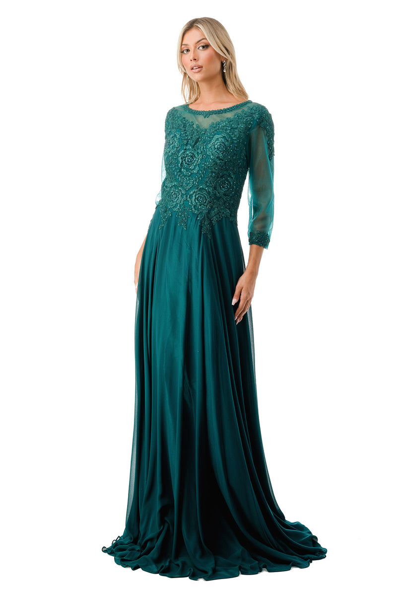 Aspeed Design -M2723J Lace Applique A Line Dress