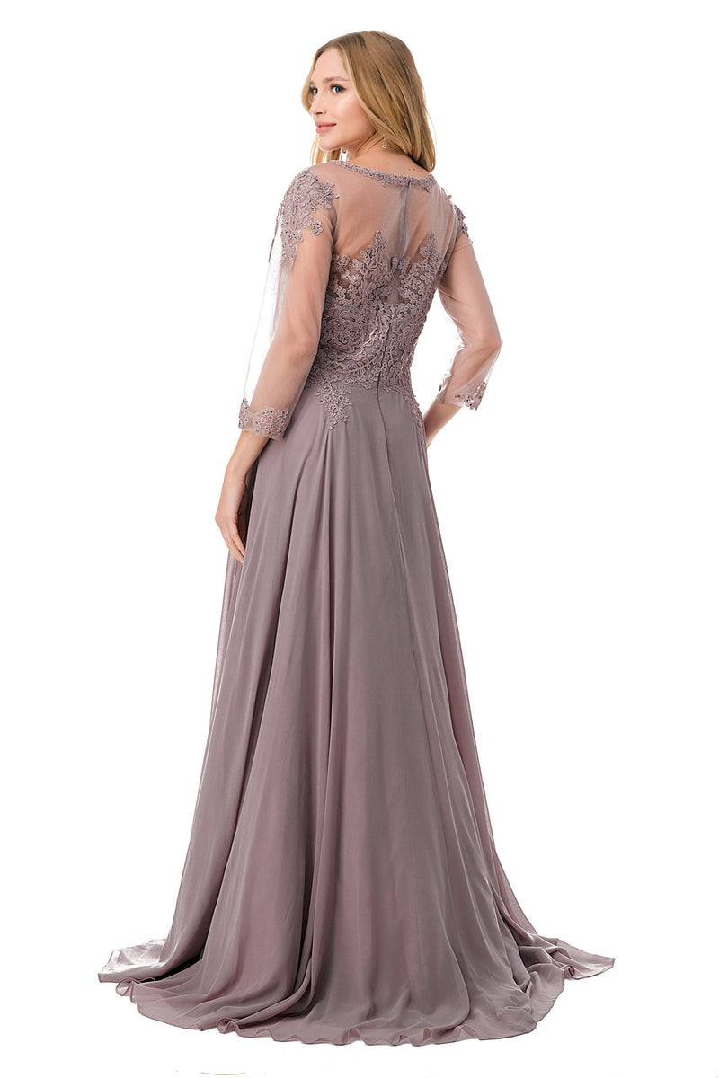 Aspeed Design -M2723J Lace Applique A Line Dress
