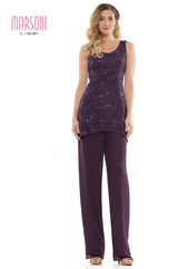 Marsoni by Colors -M303 Chiffon Jacket and Pants Suit